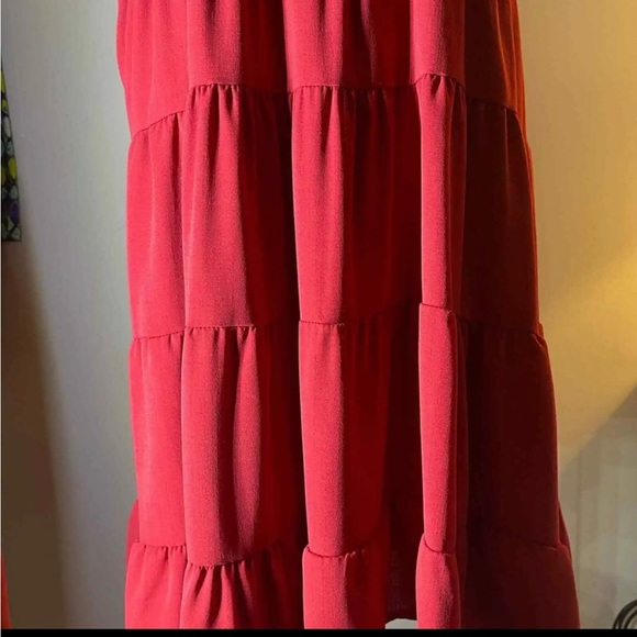 Miholl Burgundy Color A -Line Ruffle Dress Size Small - Picture 11 of 12